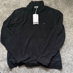 Rains Black High-Neck Pullover